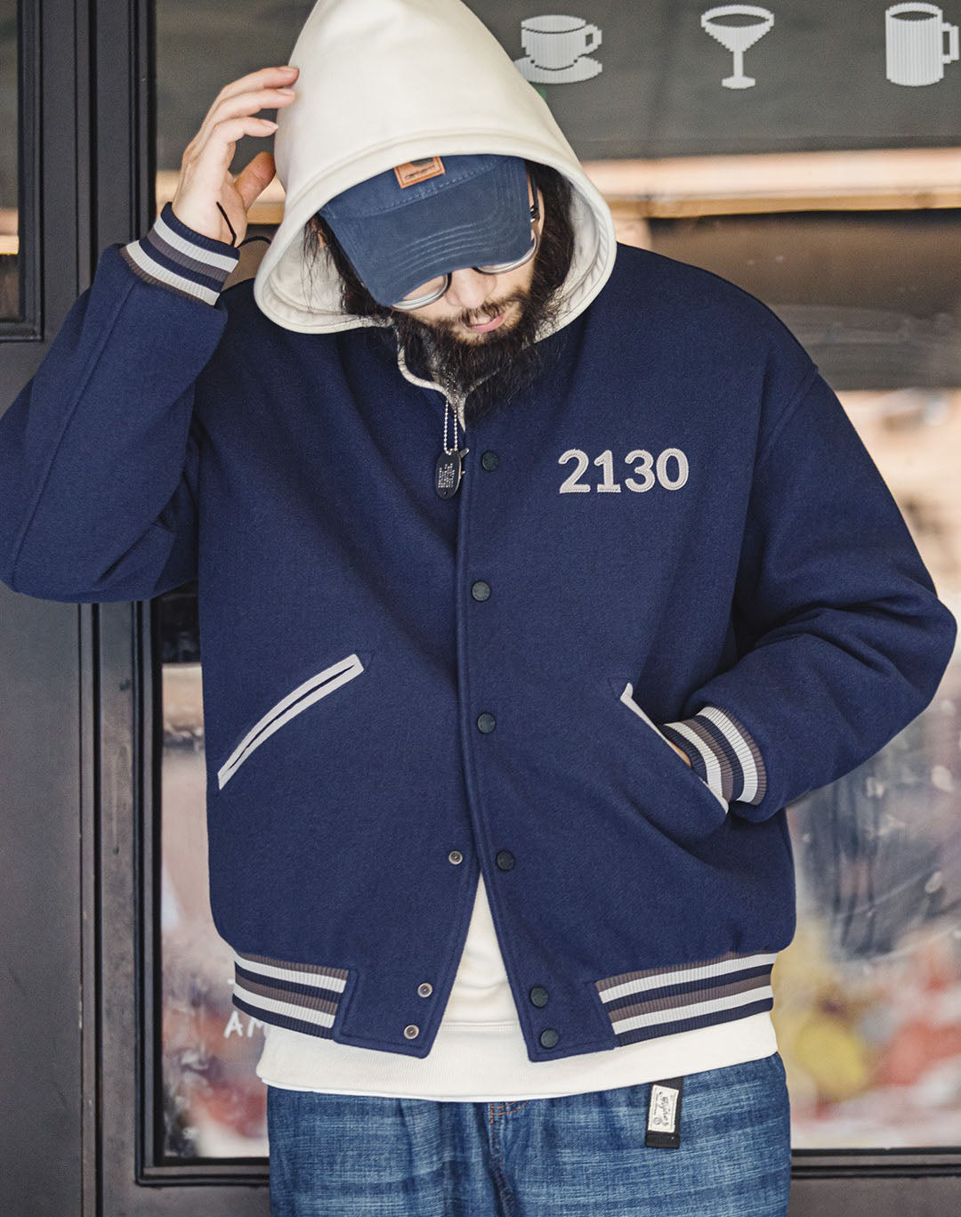 American Retro Woolen Baseball Letter Embroidered Men's Jacket - Harmony Gallery