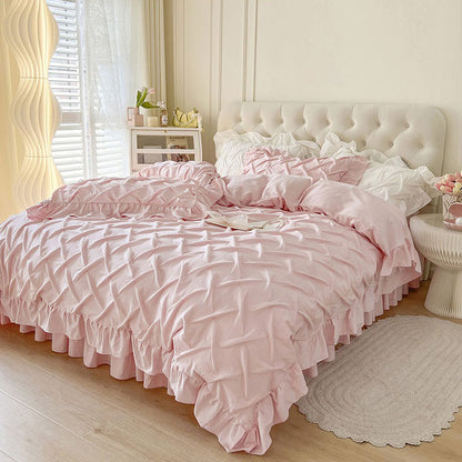 Nordic Light Luxury Princess Pure Cotton Celebrity Four-Piece Bed Set - Harmony Gallery