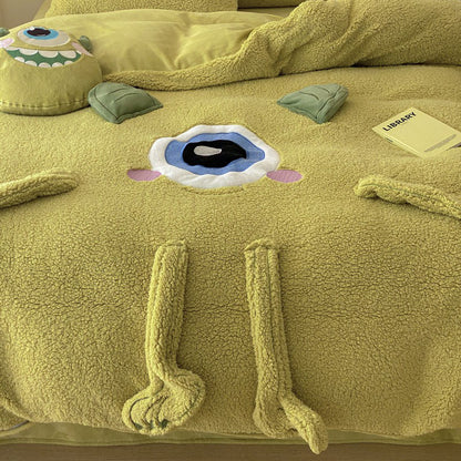 Disney Monsters University Big-Eyed Washed Cotton Four-Piece Bed Set - Harmony Gallery