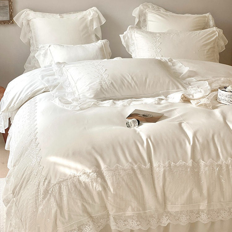 French Princess High-End Seven-Piece Pure Cotton Lace Bed Set - Harmony Gallery