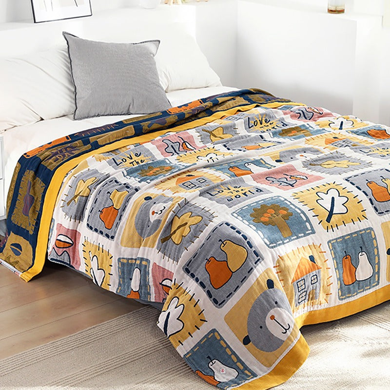 Pure Cotton Six-Layer Breathable Skin-Friendly Coverlet - Harmony Gallery