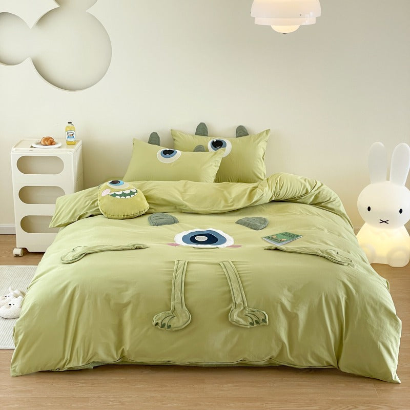Disney Monsters University Big-Eyed Washed Cotton Four-Piece Bed Set - Harmony Gallery