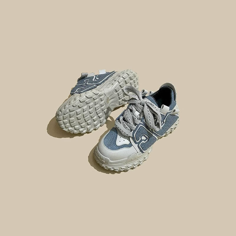 American Retro Thick-Soled Spliced Durian Sport Women's Shoes - Harmony Gallery