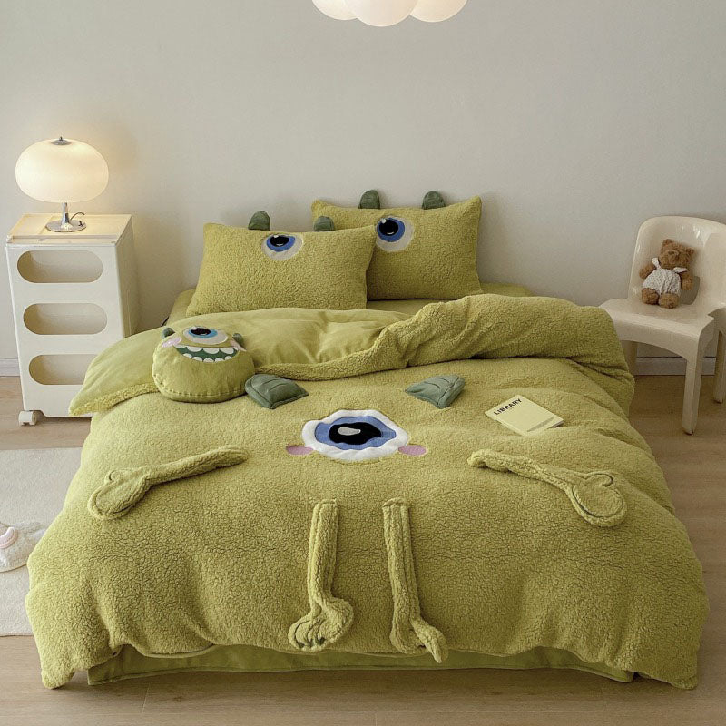 Disney Monsters University Big-Eyed Washed Cotton Four-Piece Bed Set - Harmony Gallery