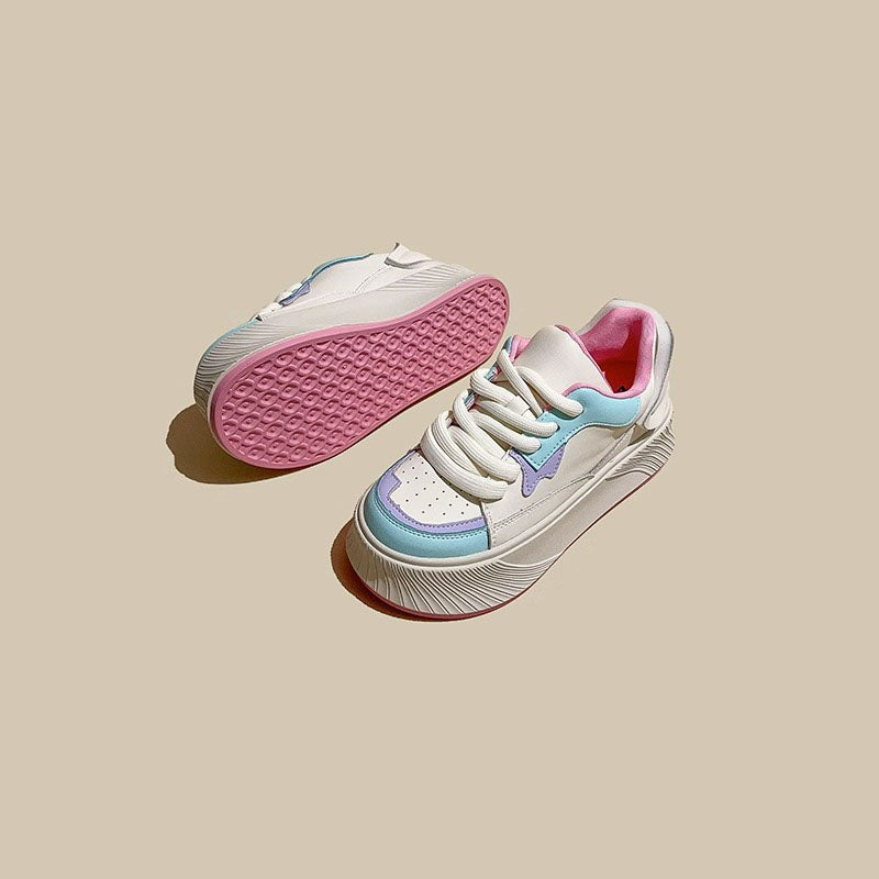 American Retro Breathable Leather Sponge Cake Sport Women's Shoes - Harmony Gallery