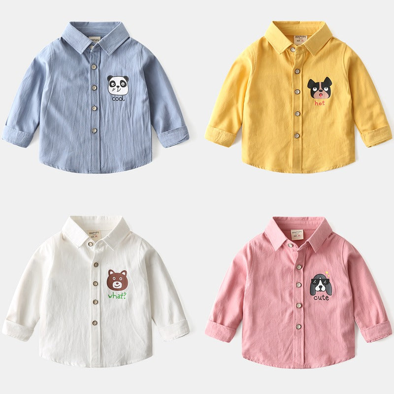 Long-Sleeved New Casual Cotton Lapel Spring Baby Boy's Shirt - Harmony Gallery