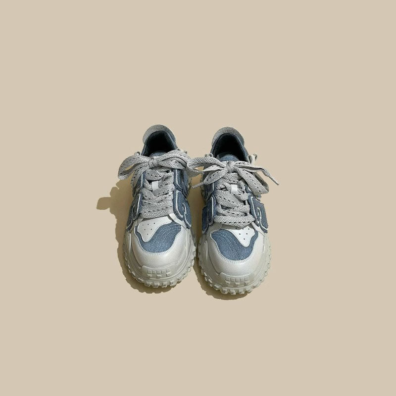 American Retro Thick-Soled Spliced Durian Sport Women's Shoes - Harmony Gallery