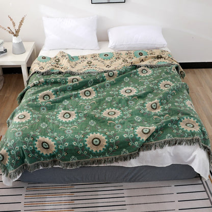 Pure Cotton Summer Air-Conditioning Floral Coverlet - Harmony Gallery