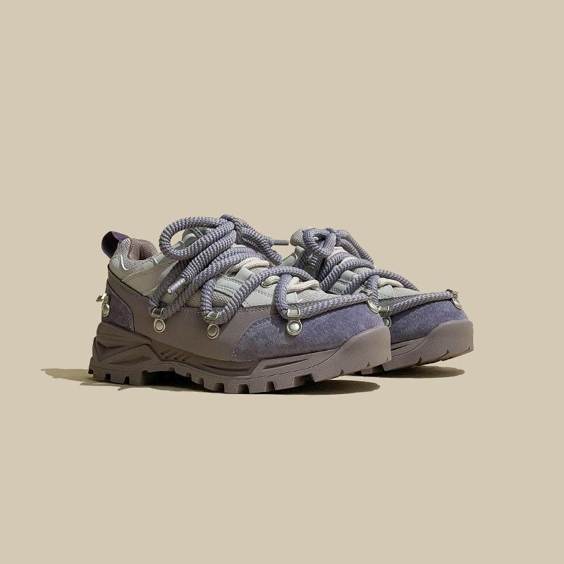 American Strappy Thick-Soled Leather Color-Blocking Sports Women's Shoes - Harmony Gallery