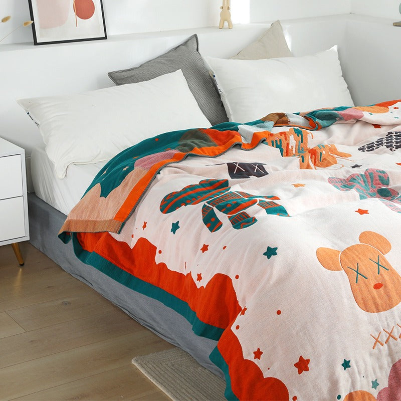 Pure Cotton Cool Summer Violent Bear Coverlet - Harmony Gallery