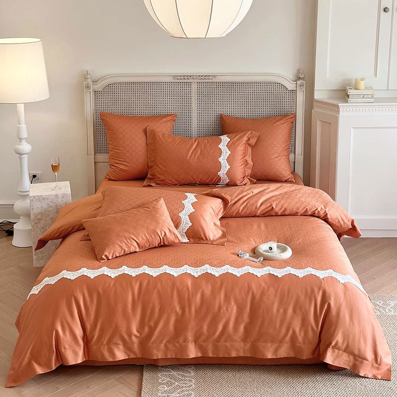 Princess Cotton High-End Lace Soft Embroidered Four-Piece Bed Set - Harmony Gallery