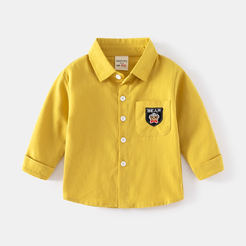 Casual Long-Sleeved Spring and Autumn Embroidery Baby Boy's Shirt - Harmony Gallery