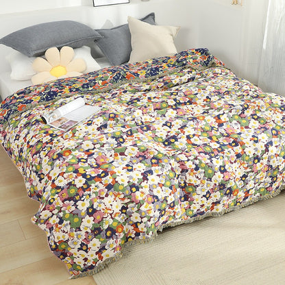 Five-Layer Pure Cotton Summer Cool Floral Coverlet - Harmony Gallery