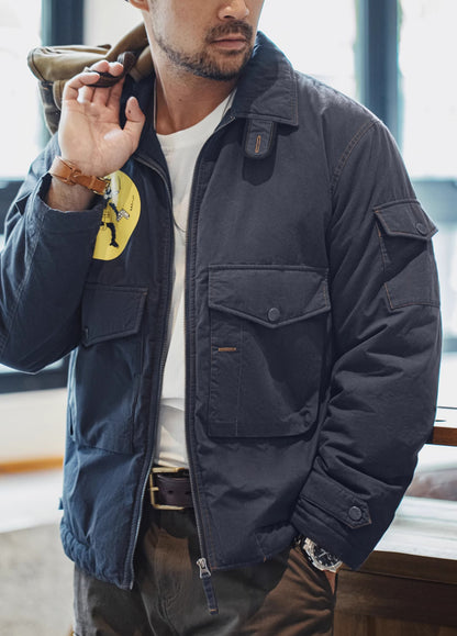 American Retro Black Cat Pilot Military Warm Winter Men's Jacket - Harmony Gallery