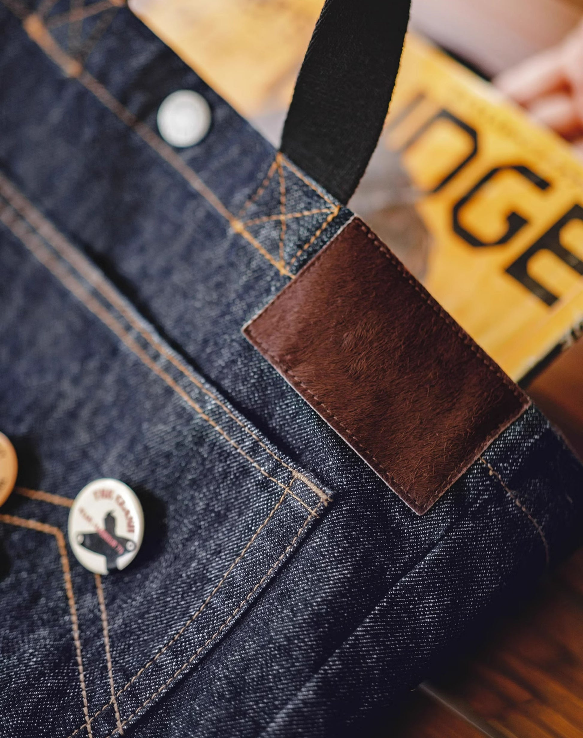 American Retro Denim One-Shoulder Crossbody Embroidered Men's Bag - Harmony Gallery