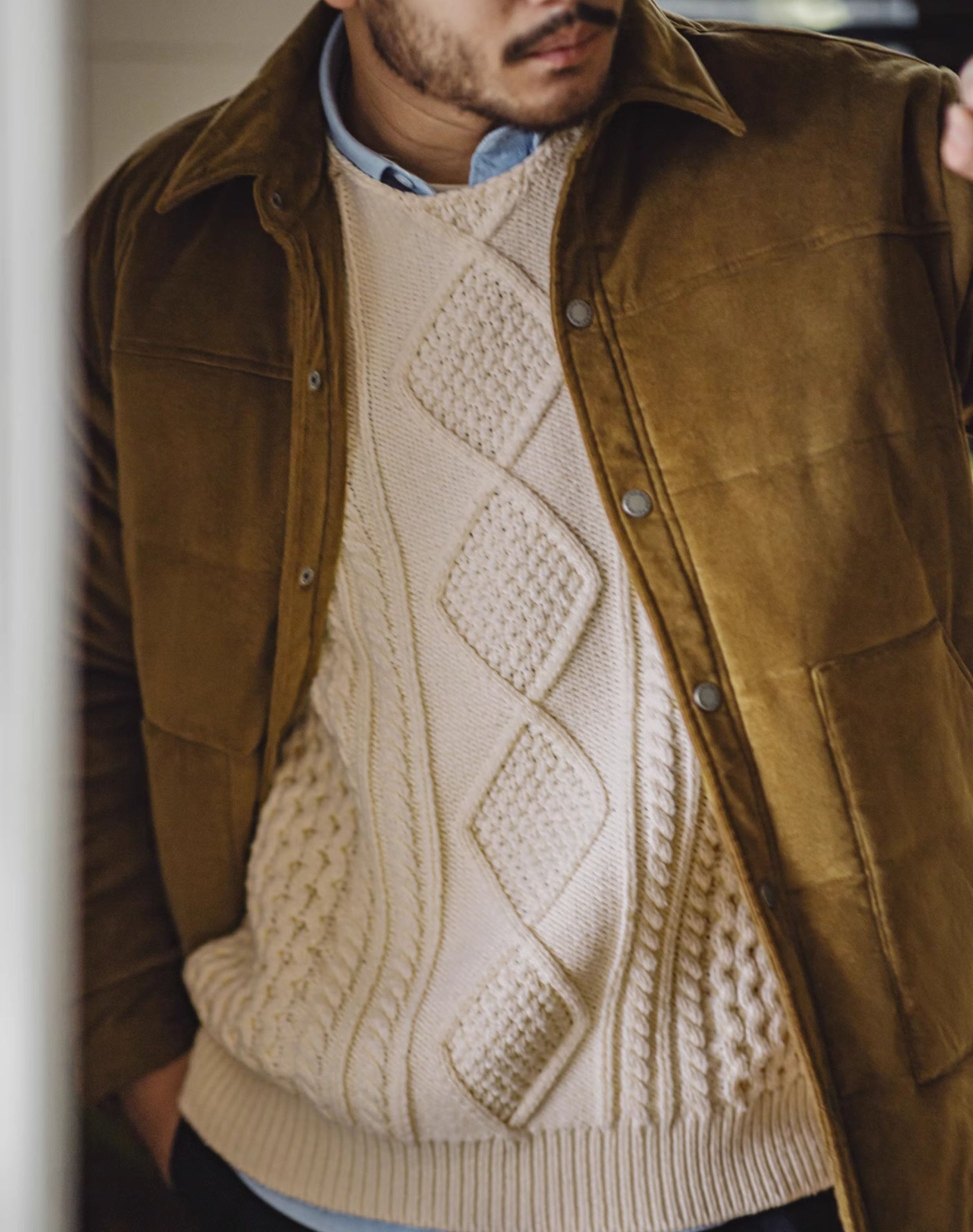 American Retro Cable Alain Fisherman Braided Twist Men's Sweater - Harmony Gallery