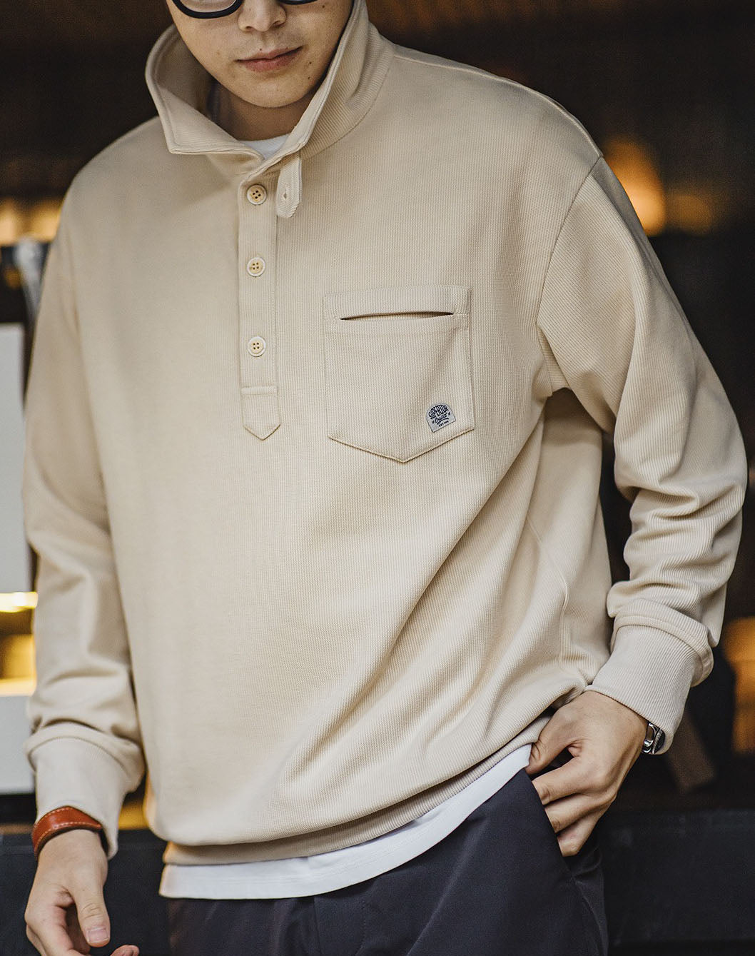 American Polo Half-Front Collar Lazy Knitted Men's Sweater - Harmony Gallery