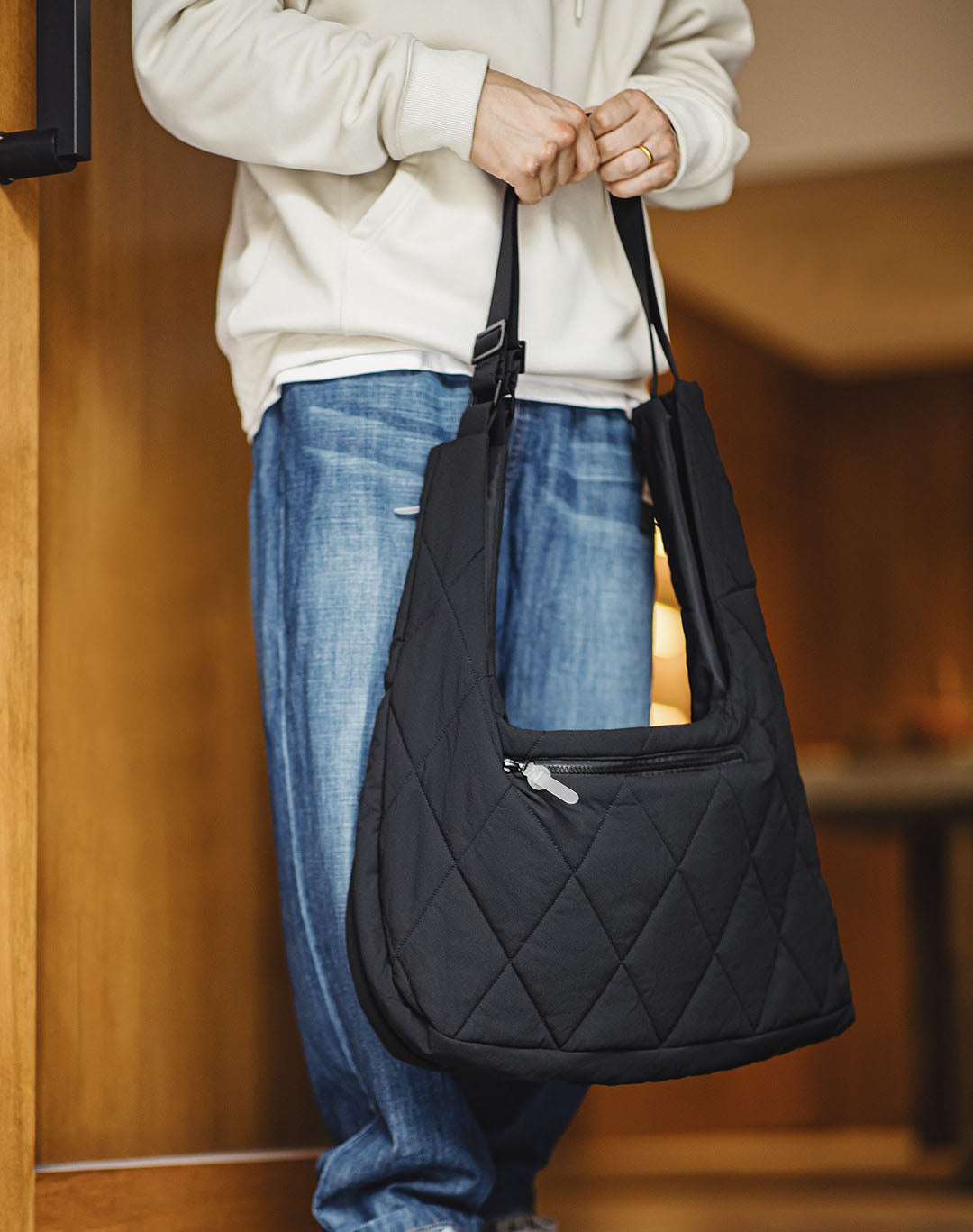Workwear Mountain Quilted Large Capacity Cotton Men's Waistcoat Bag - Harmony Gallery