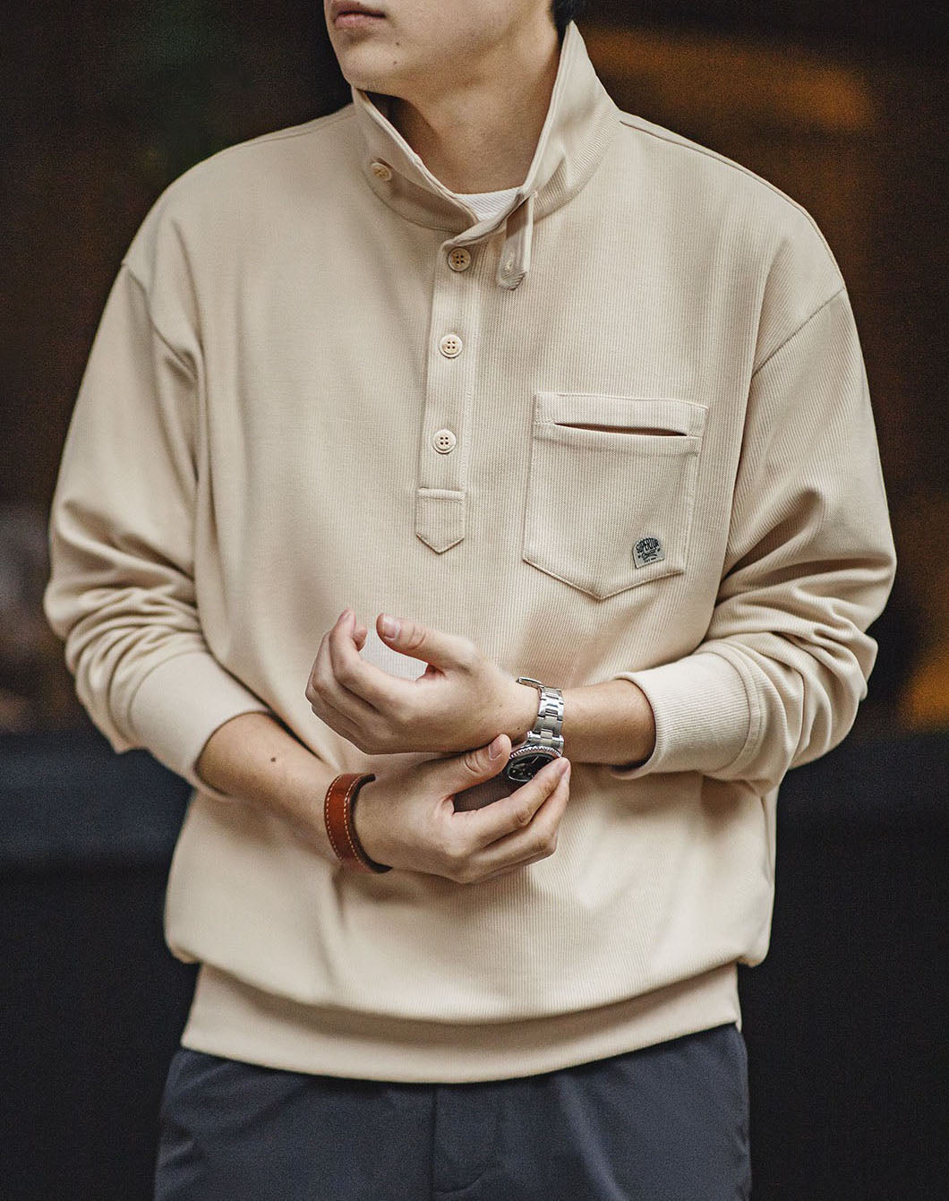 American Polo Half-Front Collar Lazy Knitted Men's Sweater - Harmony Gallery