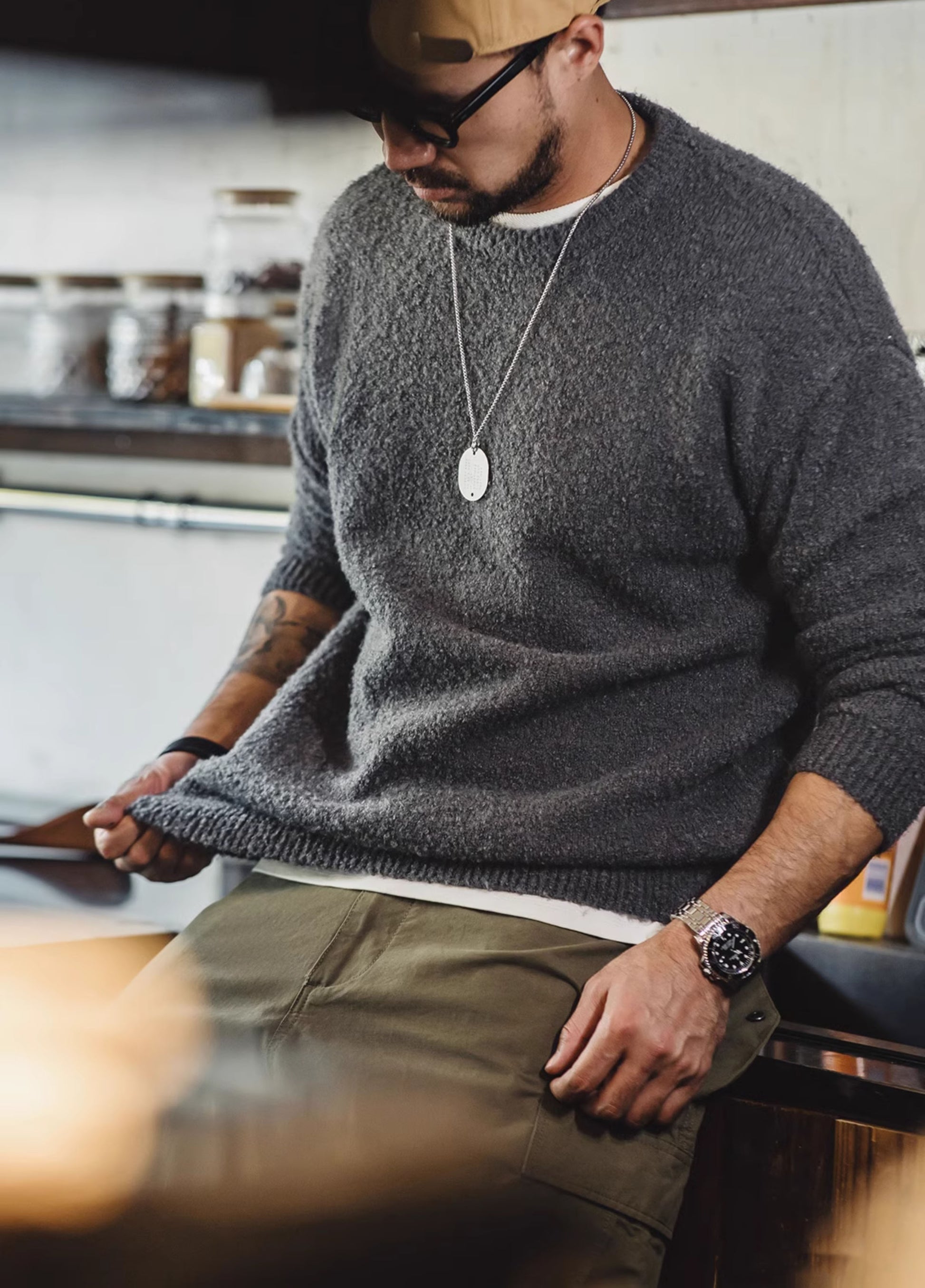 American Retro Three-Dimensional Circle Yarn Warm Men's Sweater - Harmony Gallery
