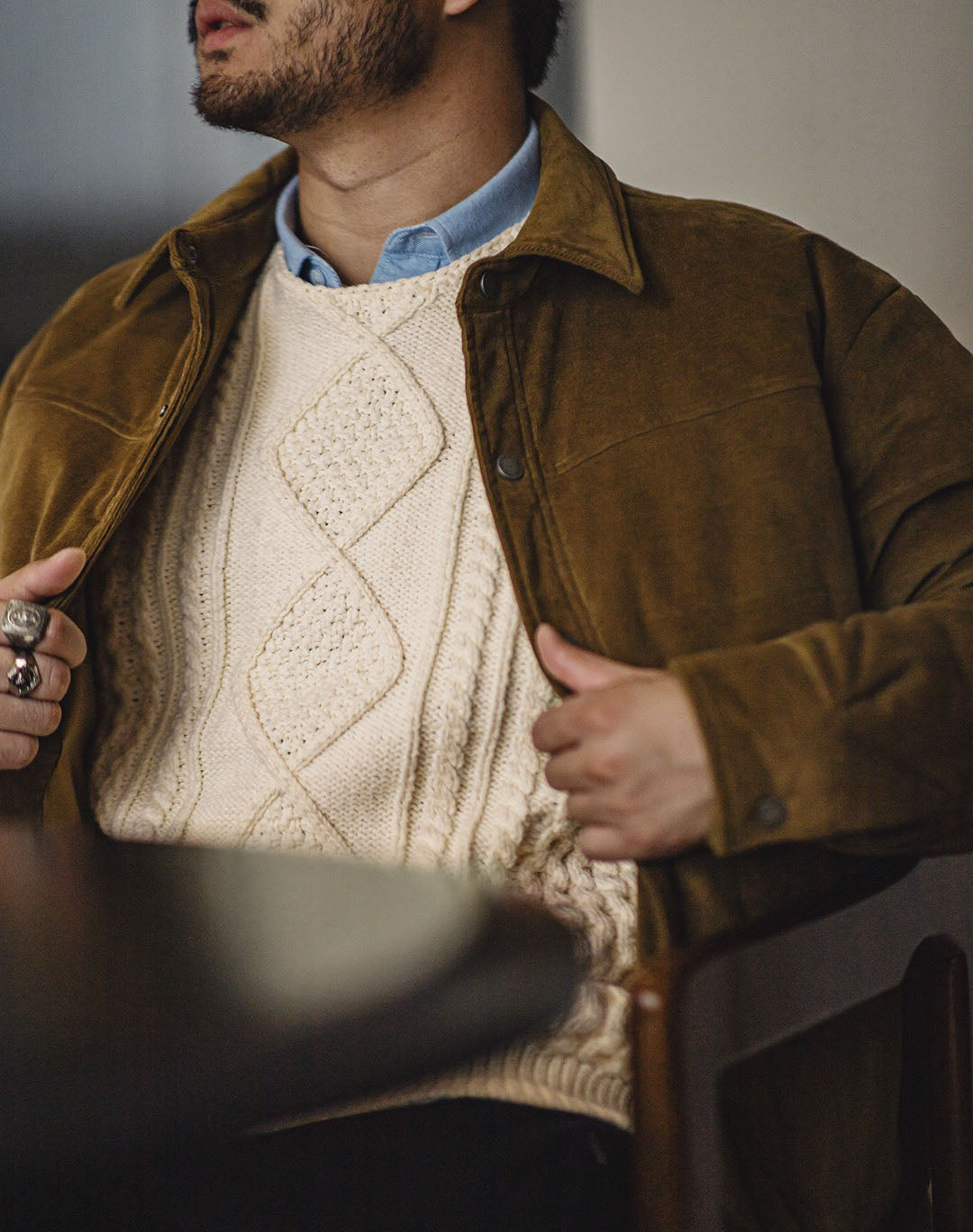 American Retro Cable Alain Fisherman Braided Twist Men's Sweater - Harmony Gallery