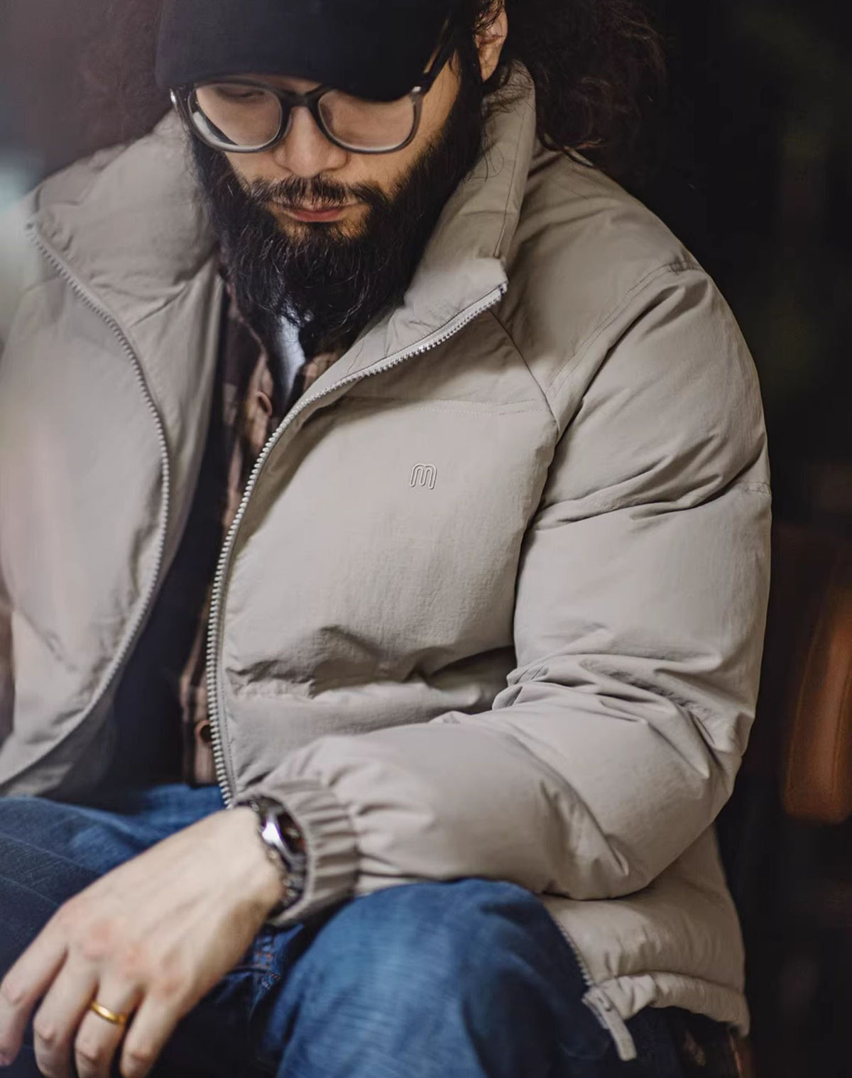American Hoodless Waterproof 90 White Duck Down Warm Men's Jacket - Harmony Gallery