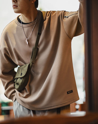 American Mountain MA1 Waffle Functional Versatile Men's Sweater - Harmony Gallery