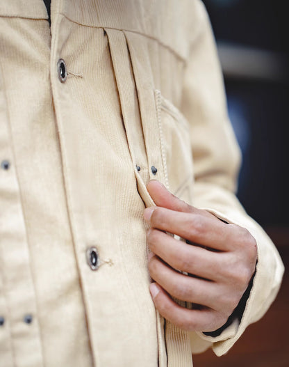 American Retro Workwear Corduroy Generation Lapel Men's Jacket - Harmony Gallery