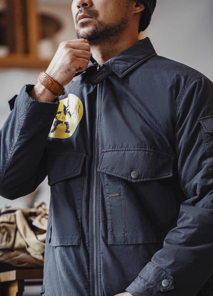 American Retro Black Cat Pilot Military Warm Winter Men's Jacket - Harmony Gallery