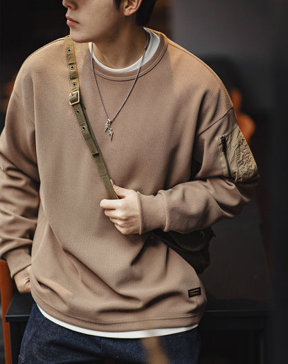 American Mountain MA1 Waffle Functional Versatile Men's Sweater - Harmony Gallery