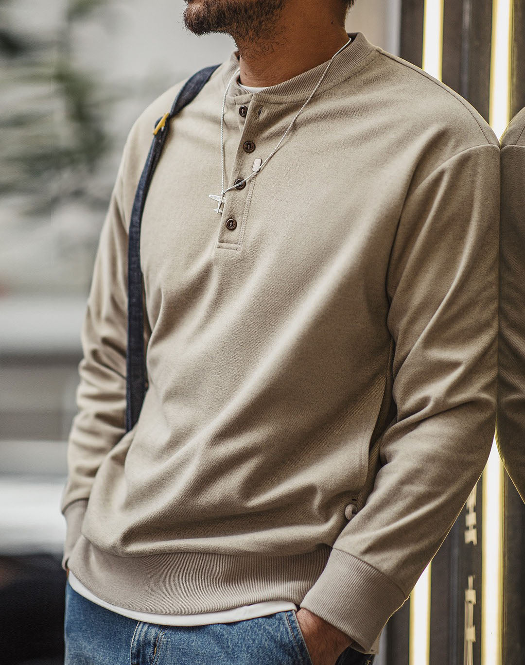 American Henry Collar Woolen Clean Fit Bottoming Men's Sweater - Harmony Gallery