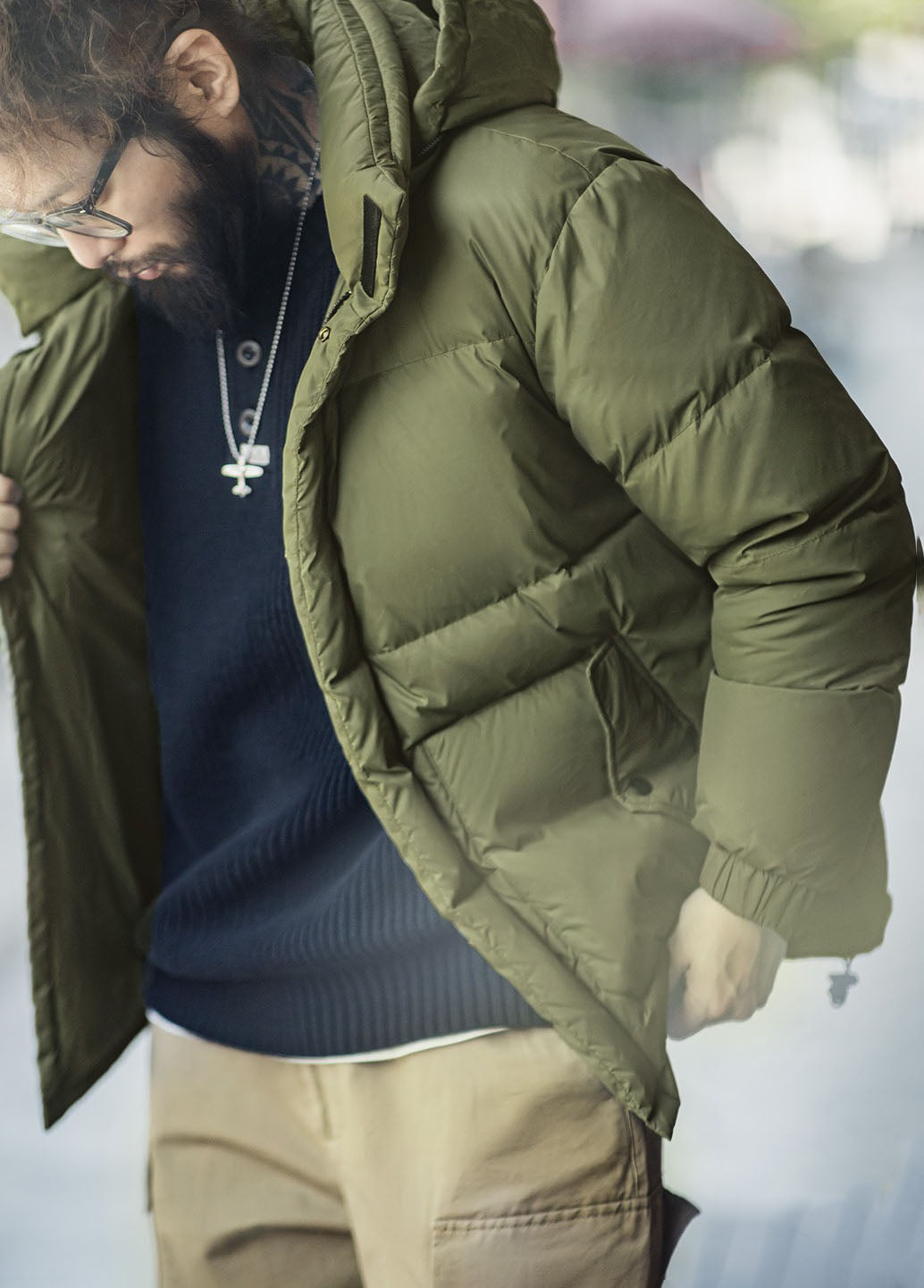American Retro Oil Wax Down Removable Hood Thickened Men's Jacket - Harmony Gallery