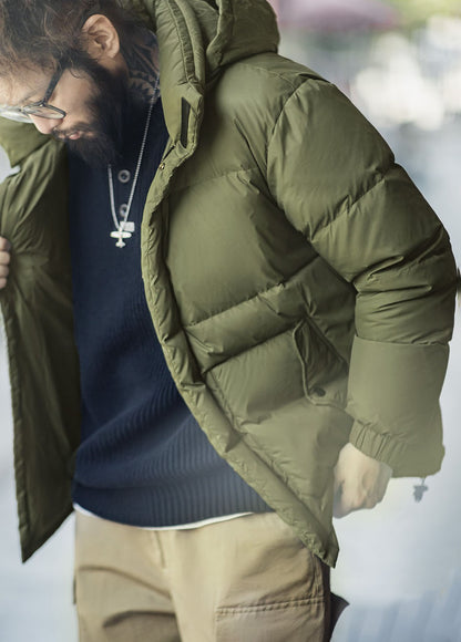 American Retro Oil Wax Down Removable Hood Thickened Men's Jacket - Harmony Gallery