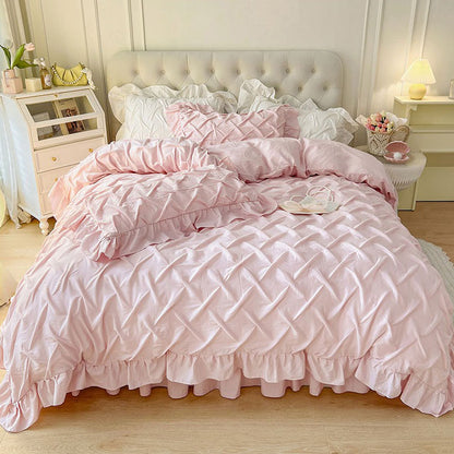 Nordic Light Luxury Princess Pure Cotton Celebrity Four-Piece Bed Set - Harmony Gallery