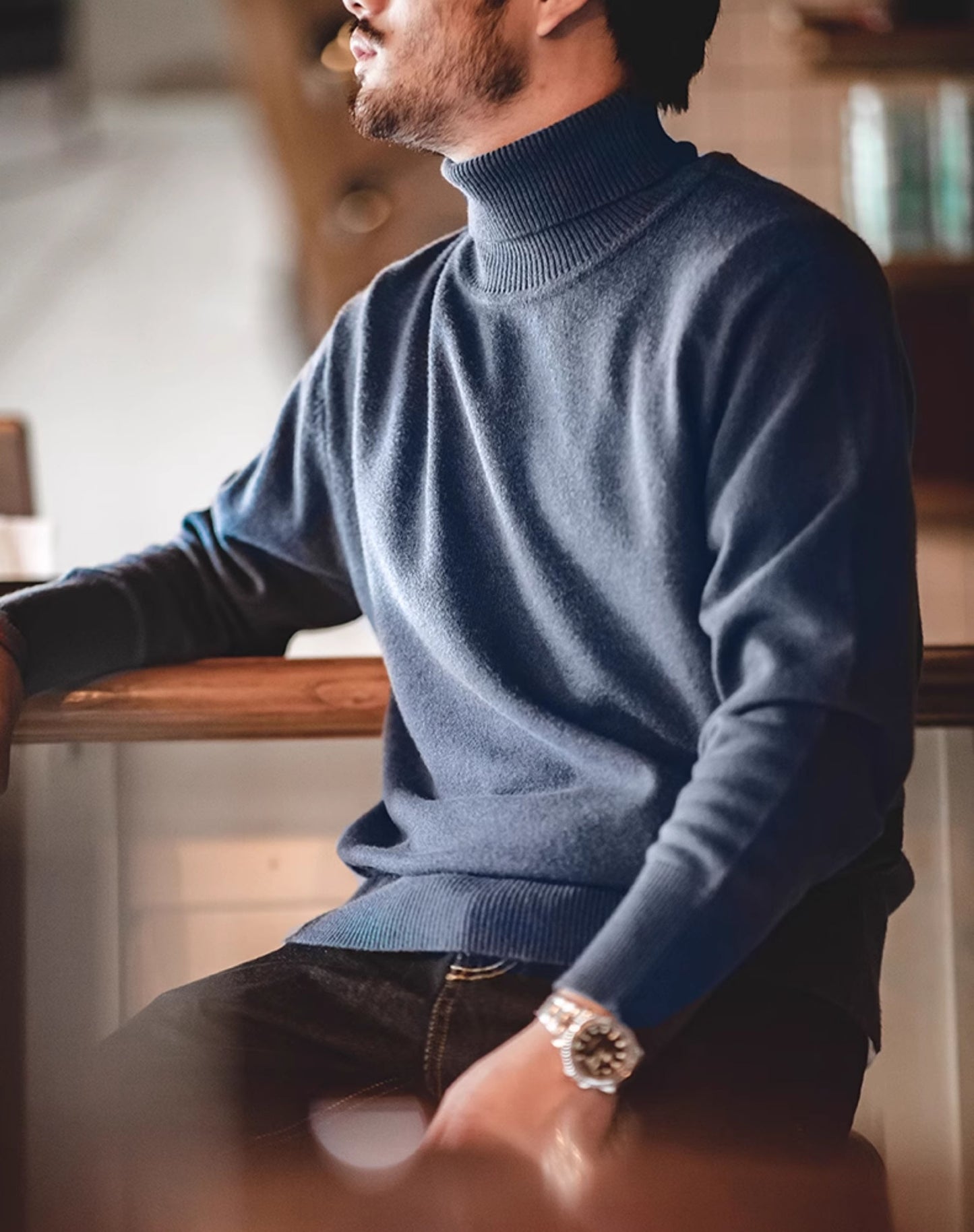 American Casual Workwear Turtleneck Warm Bottoming Men's Sweater - Harmony Gallery