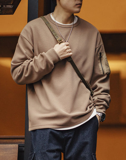 American Mountain MA1 Waffle Functional Versatile Men's Sweater - Harmony Gallery