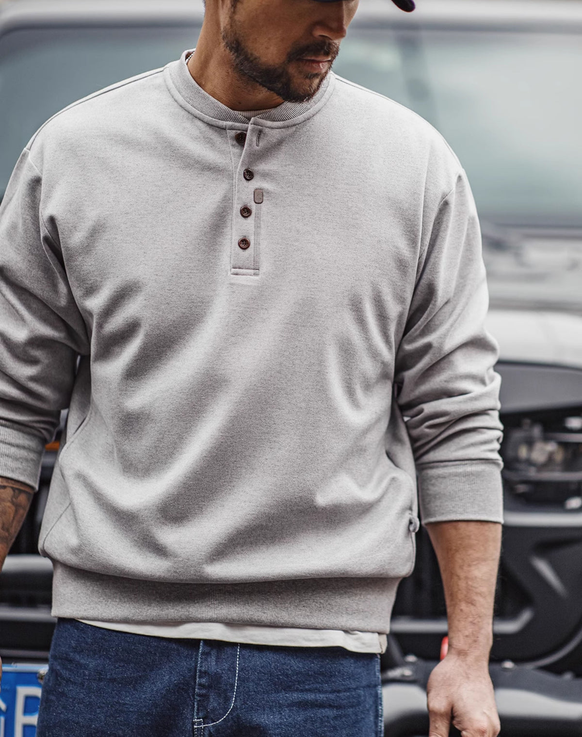 American Henry Collar Woolen Clean Fit Bottoming Men's Sweater - Harmony Gallery