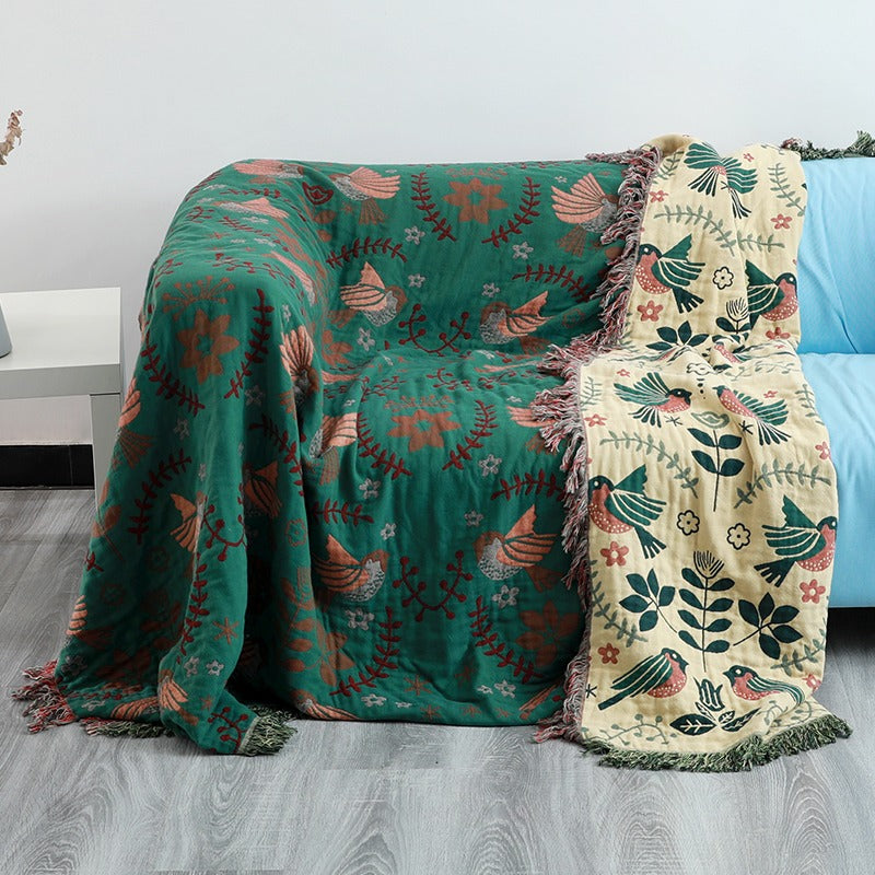 Pure Cotton Summer Air-Conditioning Floral Coverlet - Harmony Gallery