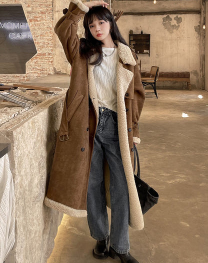 Deerskin Fur Integrated Lamb Winter Thickened Lambswool Women's Coat - Harmony Gallery