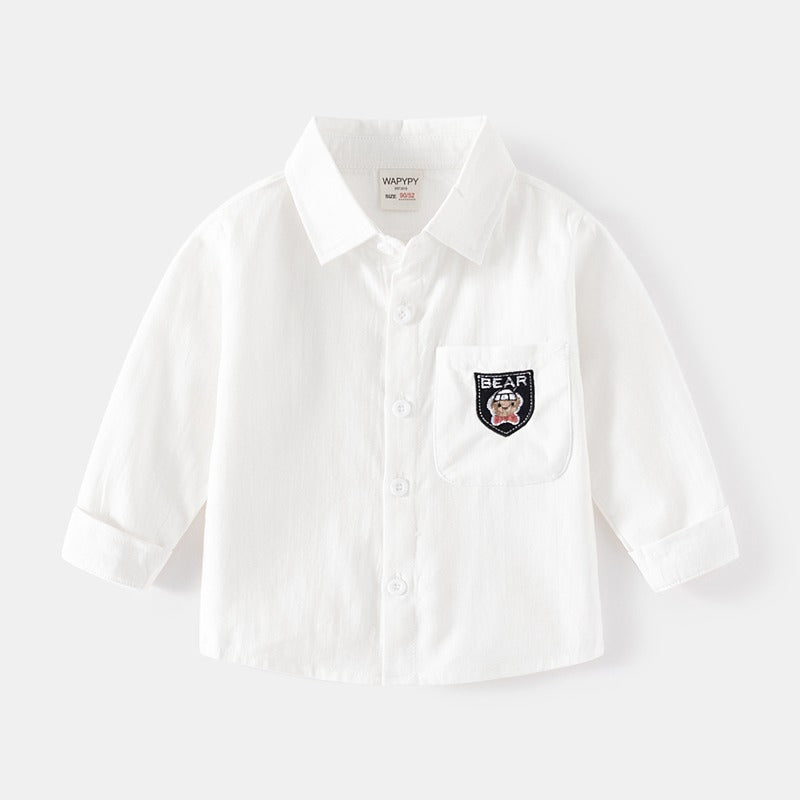 Casual Long-Sleeved Spring and Autumn Embroidery Baby Boy's Shirt - Harmony Gallery