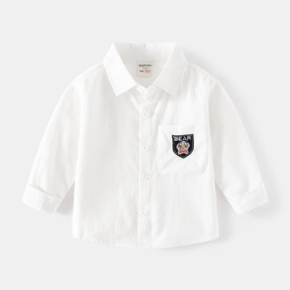 Casual Long-Sleeved Spring and Autumn Embroidery Baby Boy's Shirt - Harmony Gallery
