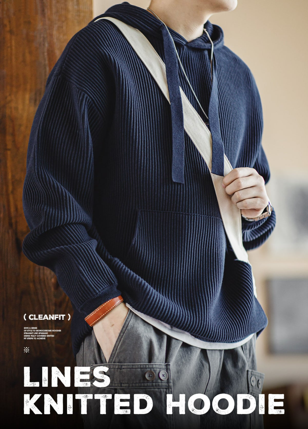American Workwear Clean Fit Knitted Pit Strip Men's Sweater - Harmony Gallery