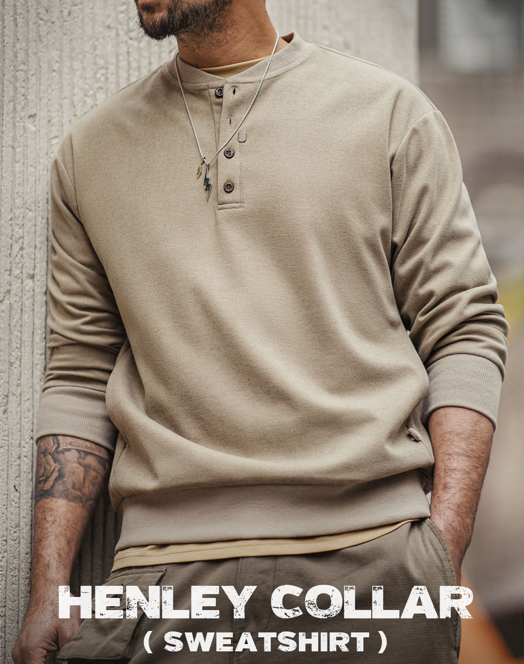 American Henry Collar Woolen Clean Fit Bottoming Men's Sweater - Harmony Gallery