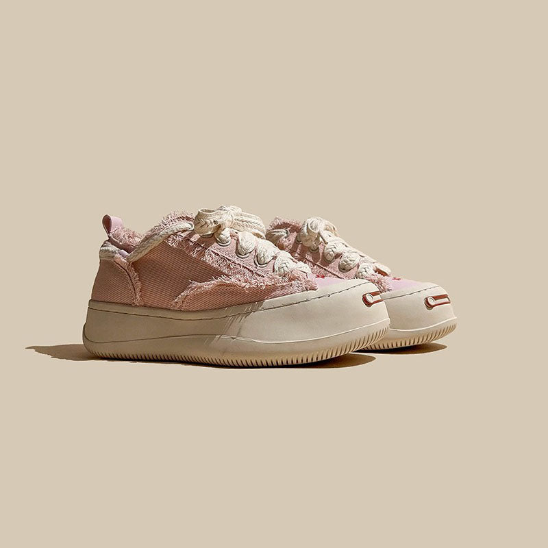 Canvas Open Smiling Breathable Thick Sole Sports Women's Shoes - Harmony Gallery