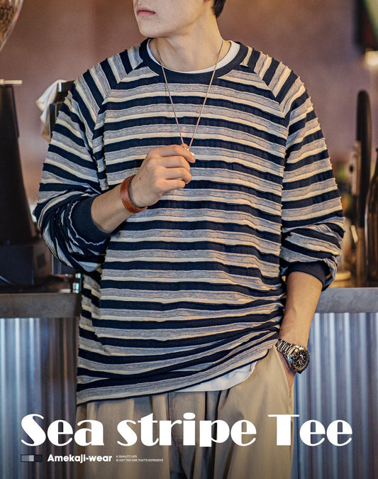 American Casual Wave Three-Dimensional Knitted Men's Sweater - Harmony Gallery
