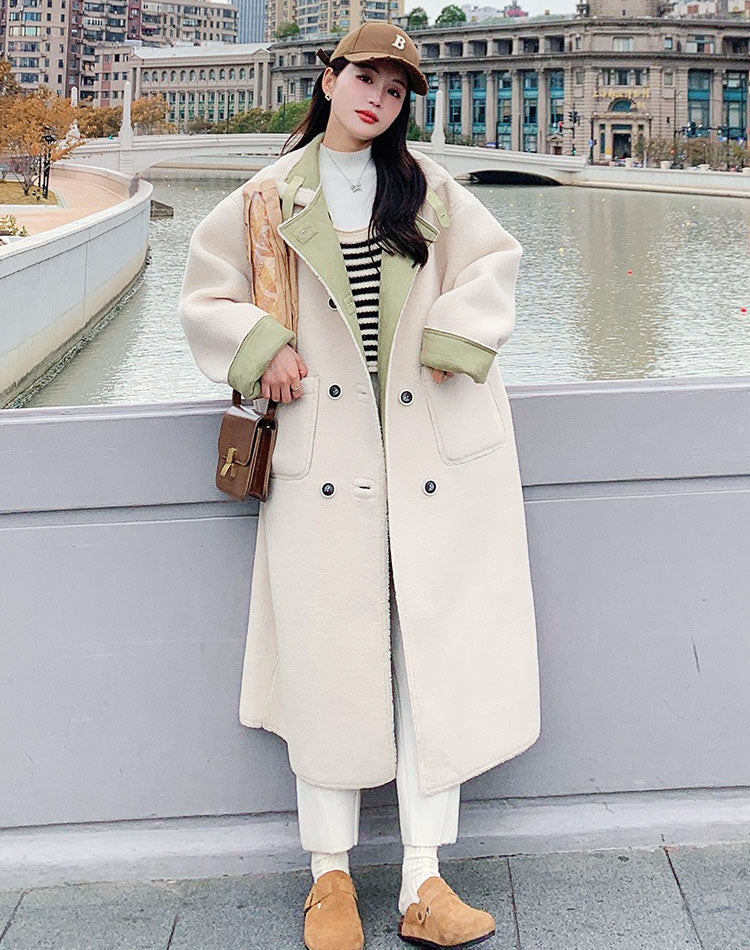 Reversible Lamb Wool Winter Gentle Suede Fur One-Piece Women's Coat - Harmony Gallery