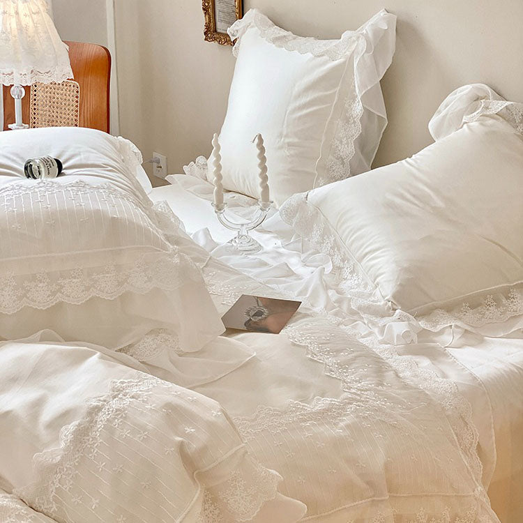 French Princess High-End Seven-Piece Pure Cotton Lace Bed Set - Harmony Gallery