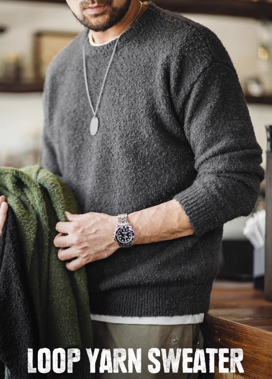 American Retro Three-Dimensional Circle Yarn Warm Men's Sweater - Harmony Gallery
