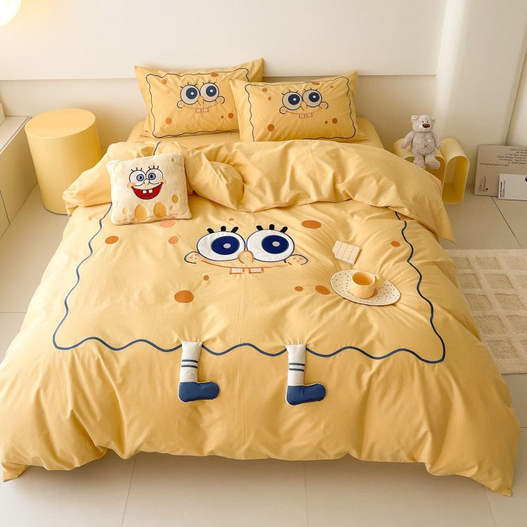 SpongeBob SquarePants Washed Four-Piece Pure Cotton Bed Set - Harmony Gallery