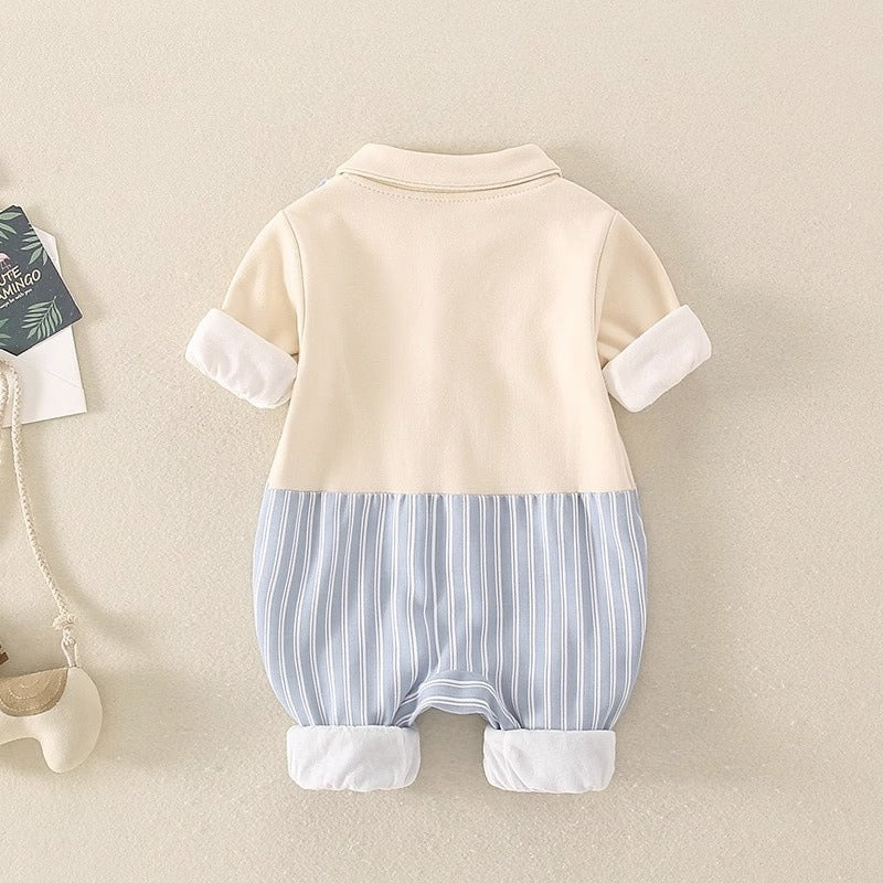 Long-Sleeved Cartoon Full Moon Spring and Autumn Baby Boy's Romper - Harmony Gallery